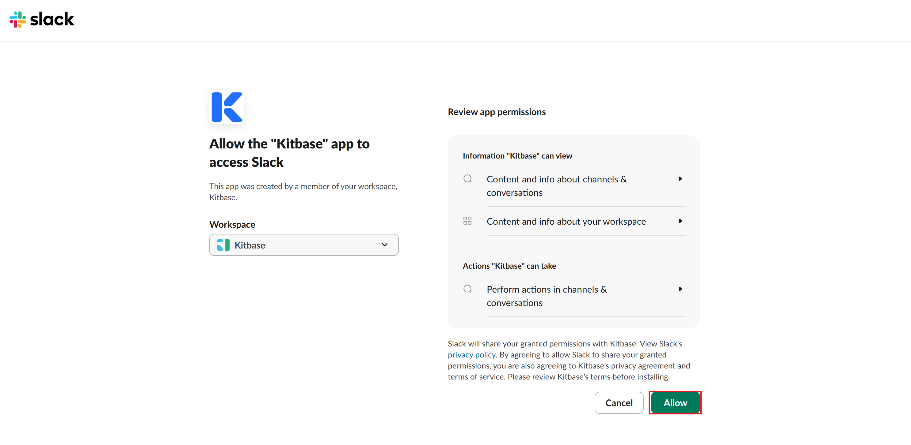 Allowing slack
