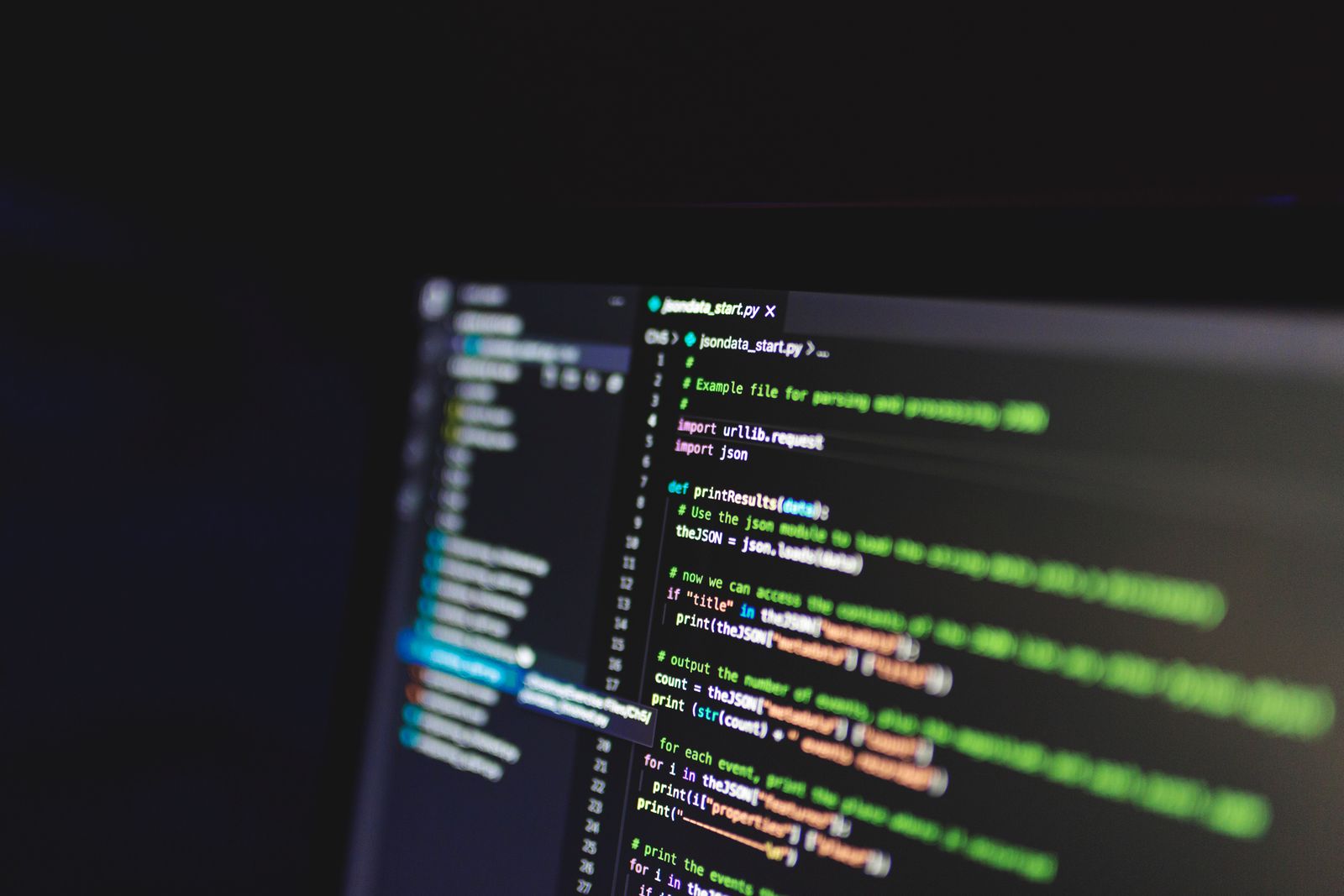 Source code on a screen, showing middleware setup